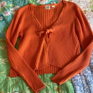 Vintage 90s Y2K GAP Orange Ribbed Sweater